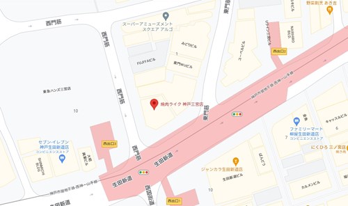 焼肉ライク 神戸三宮店のアクセス情報