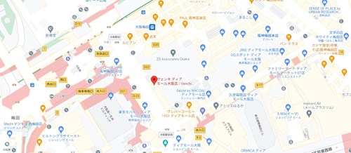 ヴェンキ ディアモール 大阪店のアクセス情報