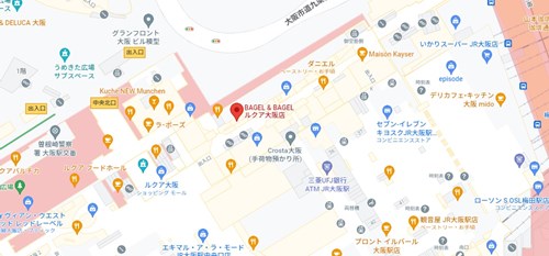 ベーグル&ベーグル ルクア大阪店のアクセス情報